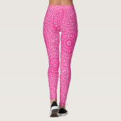 Vivid Rose Pink Mandala Muster Leggings (Rückseite)