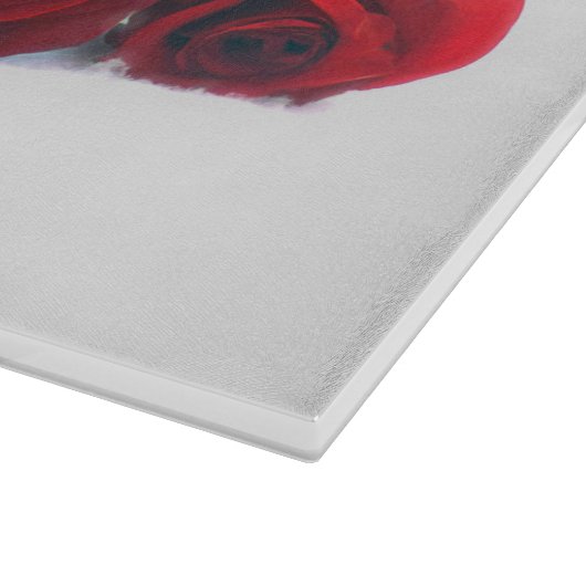 Vivid Rote Rosen Glasschneidplatte Schneidebrett (Ecke)