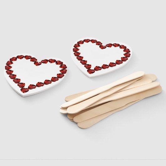 Vivid Ruby Heart Gemstone Design Fächer (Non-assembled)