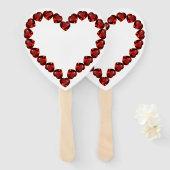 Vivid Ruby Heart Gemstone Design Fächer (Vorne und Hinten)