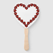 Vivid Ruby Heart Gemstone Design Fächer (Vorderseite)