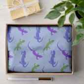 Vivid Salamander Silhouette in Blue Seidenpapier (Geschenk)
