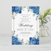 Vivid Sapphire Arch Wedding Einladung (Stehend Vorderseite)
