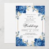Vivid Sapphire Arch Wedding Einladung (Vorne/Hinten)