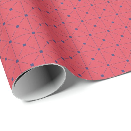Vivid Scarlet & Cobalt Geometric Gift Wrap Geschenkpapier (Rolleneckpunkt)