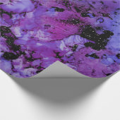 Vivid Schimmernd Schwarz und Lila Tintenflasche Geschenkpapier (Ecke)