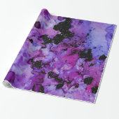 Vivid Schimmernd Schwarz und Lila Tintenflasche Geschenkpapier (Ungerollt)