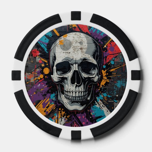 Vivid skull Urban Graffiti Pokerchips (Vorderseite)