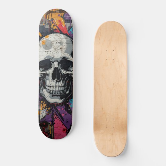 Vivid skull Urban Graffiti Skateboard (Vorderseite)