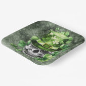 Vivid Skull with Green Hat Illustration Pappteller (Gewinkelt)