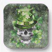 Vivid Skull with Green Hat Illustration Pappteller (Vorderseite)