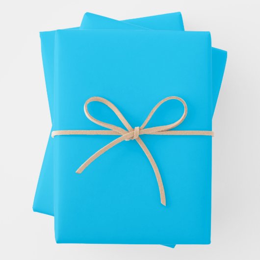 Vivid Sky Blue Solid Color Geschenkpapier Set (Beispiel)