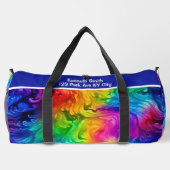 Vivid Spectrum Swirl Monogram Personalized Travel Duffle Bag (Rückseite)