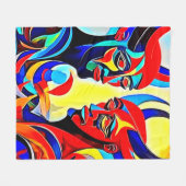 Vivid Spirit Pair Design Fleecedecke (Vorderseite (Horizontal))
