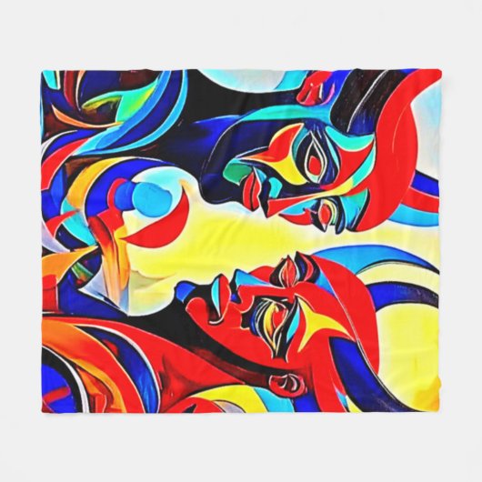 Vivid Spirit Pair Design Fleecedecke (Vorderseite (Horizontal))