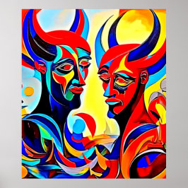 Vivid Spirit Pair Design Poster