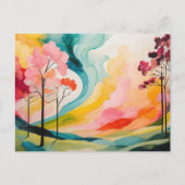 Vivid Springtime Abstrakte Wasserfarbe Postkarte (Vorderseite)