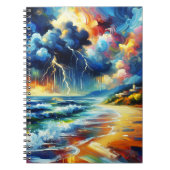 Vivid Stormy Beach Painting Notebook Notizblock (Vorderseite)