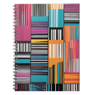 Vivid Stripes: Modernes Abstraktes Notebook Notizblock