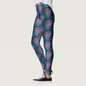 Vivid Strong Red & Blue Neon Design Leggings (Links)