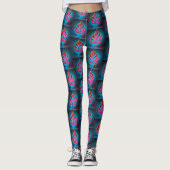 Vivid Strong Red & Blue Neon Design Leggings (Vorderseite)
