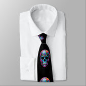 Vivid Sugar Skull Día de los Muertos Krawatte (Gebunden)