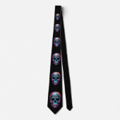 Vivid Sugar Skull Día de los Muertos Krawatte (Vorderseite)