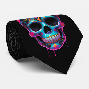 Vivid Sugar Skull Día de los Muertos Krawatte