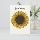 Vivid Sunflower Botanical Art Design Dankeskarte (Stehend Vorderseite)