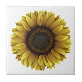Vivid Sunflower Botanical Art Design Fliese