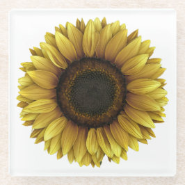 Vivid Sunflower Botanical Art Design Glasuntersetzer