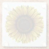 Vivid Sunflower Botanical Art Design Glasuntersetzer (Rückseite)