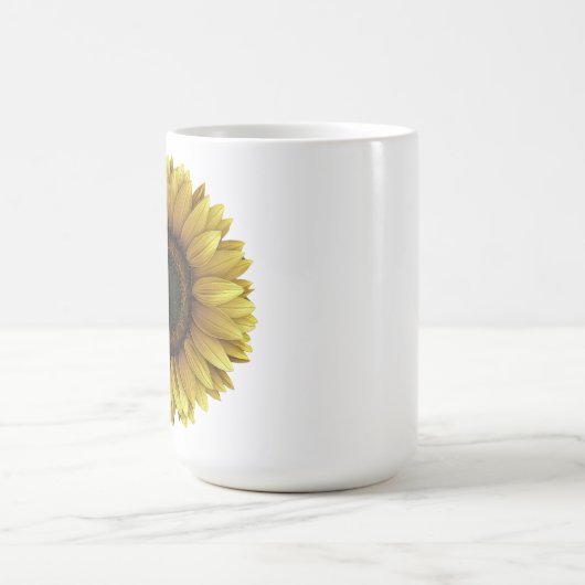 Vivid Sunflower Botanical Art Design Kaffeetasse (Mittel)