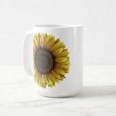 Vivid Sunflower Botanical Art Design Kaffeetasse (Vorderseite Links)