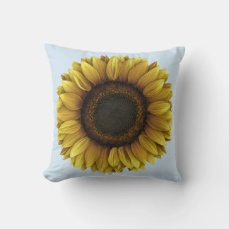 Vivid Sunflower Botanical Art Design Kissen