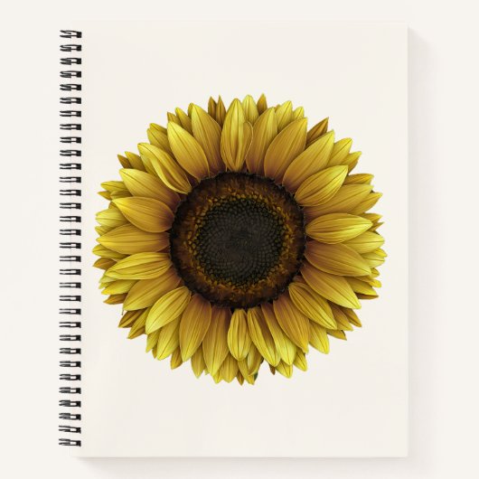 Vivid Sunflower Botanical Art Design Notizblock (Vorderseite)
