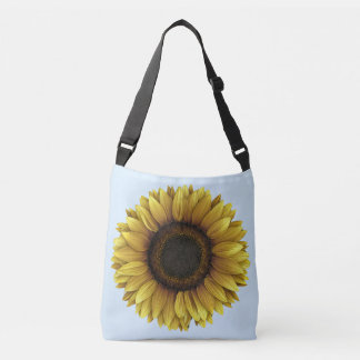 Vivid Sunflower Botanical Art Design Tragetaschen Mit Langen Trägern