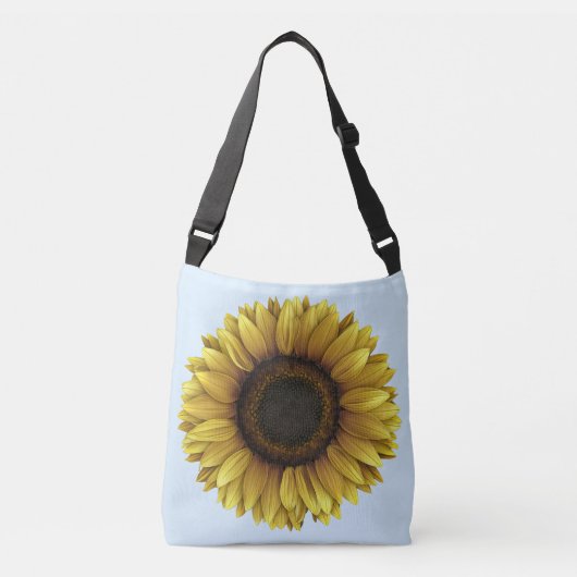 Vivid Sunflower Botanical Art Design Tragetaschen Mit Langen Trägern (Vorderseite)