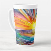 Vivid Sunset Illustration Wasser Reflektion Milchtasse (Linke Ecke)