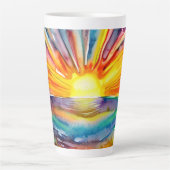 Vivid Sunset Illustration Wasser Reflektion Milchtasse (Vorderseite)