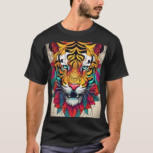 Vivid Tiger Majestät kühne T - Shirt Design (Vorderseite)