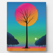 Vivid Tree Unter einem kosmischen Regenbogen Himme Fotoplatte (Vorderseite)