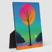 Vivid Tree Unter einem kosmischen Regenbogen Himme Fotoplatte (Seite)
