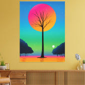 Vivid Tree Unter einem kosmischen Regenbogen Himme Leinwanddruck (Insitu (Wohnzimmer))
