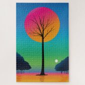 Vivid Tree Unter einem kosmischen Regenbogen Himme Puzzle (Vertikal)