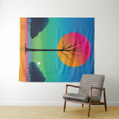 Vivid Tree Unter einem kosmischen Regenbogen Himme Wandteppich (Beispiel (Horizontal))