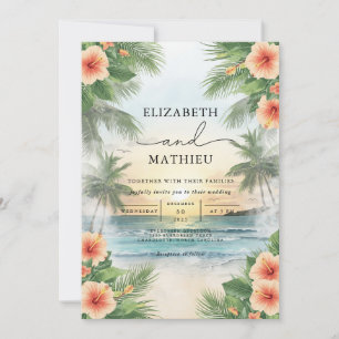 Vivid Tropical Arch Floral Wedding Einladung