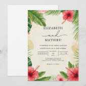 Vivid Tropical Bloom Arch Wedding Einladung (Vorne/Hinten)