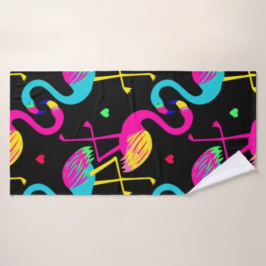 Vivid tropical, exotic hawaiian seamless pattern w badehandtuch (Badehandtuch)