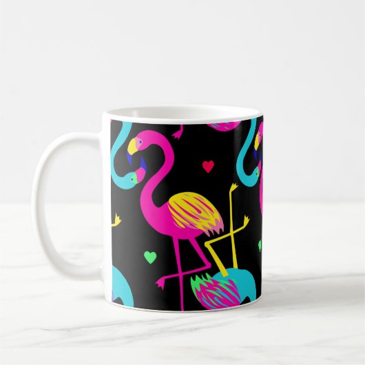 Vivid tropical, exotic hawaiian seamless pattern w kaffeetasse (Links)